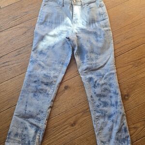Jennifer Lopez Light Blue Tie-Dye Slim Straight Jeans
